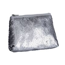 Pochette en sequins argentés