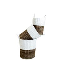 Panier tressé blanc/naturel Ø24 x H30/38cm - KB8