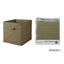 Cube de rangement pliable vert olive 30 x 30 x 30 cm - KB8