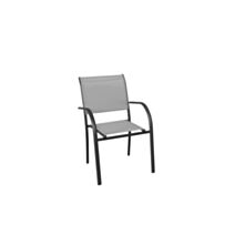 Fauteuil Lavezzi en alu anthracite/texaline gris clair