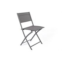 Chaise pliante Figari en acier anthracite/texaline anthracite