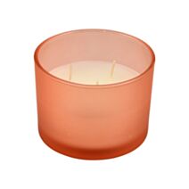 Bougie verrine 3 mèches paraffine 11x8cm parfum mangue - HOMEA