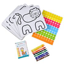 Kit de coloriage animaux à monter + stickers + crayons cire - HOMEA