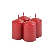 Set de 4 bougies pilier Essentiel fruits rouges Ø4 x H6 cm - HOMEA