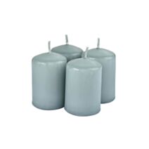 Set de 4 bougies pilier Essentiel fleurs de coton Ø4 x H6 cm - HOMEA