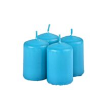 Set de 4 bougies pilier Essentiel lagon Ø4 x H6 cm - HOMEA