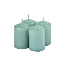 Set de 4 bougies pilier Essentiel thé vert Ø4 x H6 cm - HOMEA