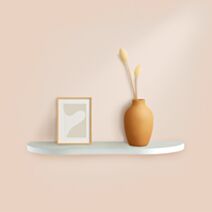 Étagère design naturel MDF 57x19x1,8cm blanc - HOMEA