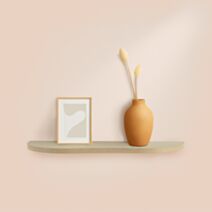 Étagère droite MDF 57x19x1,8cm chêne clair - HOMEA