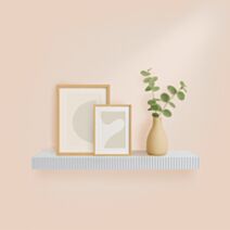 Étagère flottante Striée MDF 60x23,5x3,8cm blanc - HOMEA