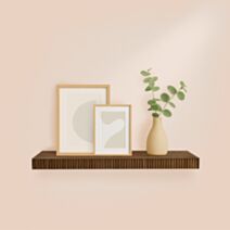 Etagère flottante striée MDF 60x23,5x3,8cm acacia - HOMEA