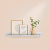 Étagère photo striée MDF 59x11,5x5,9cm blanc - HOMEA