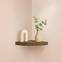 Étagère d'angle striée MDF 25x25x3,5cm acacia - HOMEA
