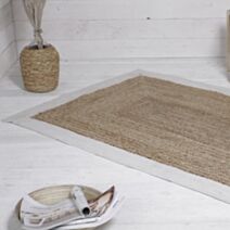 Tapis jute Sea Side 170 x 120 cm coton/jute écru - MAISON LEFEBVRE
