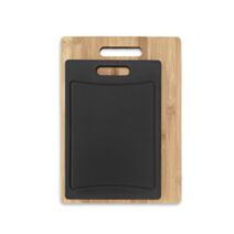 Set de 2 planches à découper bambou/silicone noir - UTILITY