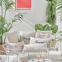 Coussin Summer 45 x 45 ou 60 x 30 cm coton brodé assortiment - MAISON LEFEBVRE