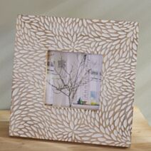 Cadre Mango Wood 20 x 20 cm bois manguier sculpté beige - LA FACTORY