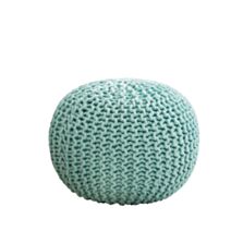 Pouf Blue Bay coton Ø43xH30cm bleu bay - TODAY