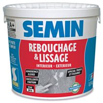 Enduit de rebouchage et lissage intérieur/extérieur en pâte 1,5 kg - SEMIN