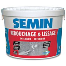 Enduit de rebouchage et lissage intérieur/extérieur en pâte 4 kg - SEMIN
