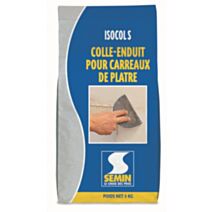 Colle-enduit pour carreaux de plâtre Isocol super, sac 5 kg - SEMIN