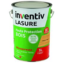 Lasure Bio Haute Protection Bois 8 ans chêne clair 5L - INVENTIV