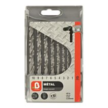 Coffret métal 10 forets 1 à 10mm - B POWER