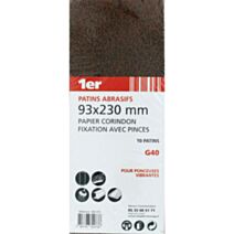 10 Patins Abrasifs Corindon GR40 93x230mm - 1ER