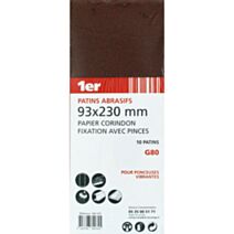 10 Patins Abrasifs Corindon GR80 93x230mm - 1ER