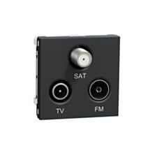 Prise TV + FM + SAT 2 modules Unica anthracite - SCHNEIDER