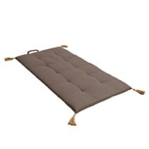 Futon repliable Panama 60 x 120 cm pompons jute vison - DECOSTARS