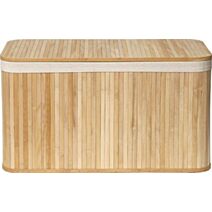Malle rectangulaire grand modèle - bambou/tissu lin