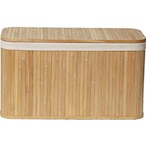 Malle rectangulaire petit modèle - bambou/tissu lin