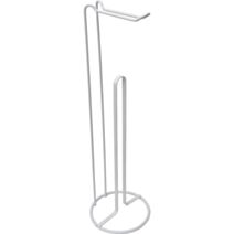 Dérouleur papier WC avec réserve métal blanc H54 cm - TENDANCE