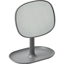 Miroir forme retroviseur plastique 1 face reglable - gris foncé