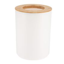 Poubelle polypropylène avec couvercle bambou 5L blanc/bambou - TENDANCE