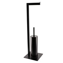 Dérouleur/brosse papier WC métal noir 68x20x20cm - TENDANCE