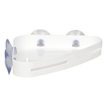 Étagère d'angle plastique à ventouses blanc - TENDANCE