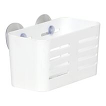 Panier rectangulaire moyen plastique à ventouses blanc - TENDANCE