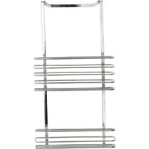 Serviteur paroi de douche acier inoxydable 2 paniers chromé 9,2cm - TENDANCE
