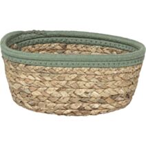 Panier ovale 21 x 16 x 9 cm naturel/vert - TENDANCE