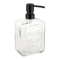Distributeur de savon Verre bambou Transparent 570ml - TENDANCE