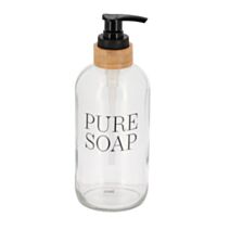 Distributeur de savon Verre Bambou Transparent 7,5cm - TENDANCE
