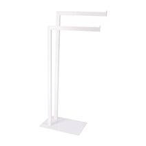 Porte-serviettes métal blanc 81x20x20cm 2 barres - TENDANCE