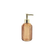 Distributeur à savon rond verre motifs points 410 mL fumée - TENDANCE