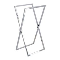 Porte-serviettes métal carré pliable chromé - TENDANCE
