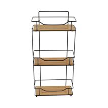 Etagère rectangulaire 3 niveaux bambou noir - TENDANCE