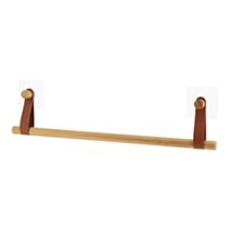 Porte-serviettes simple bambou/cuir caramel