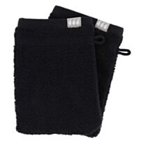 2 gants de toilette 15x21cm 100% coton noir x2 - TENDANCE