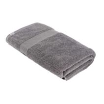 Serviette de bain 90x150cm 100% coton gris - TENDANCE
